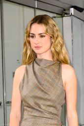 Grace Van Patten Unveils Press Event Glen Check Edge