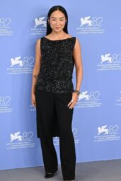 Greta Lee Channels Effortless Glamour in The Row Custom Look at 2025 Venice Film Festival Photocall