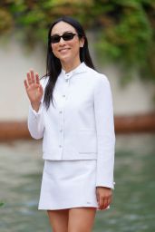 Greta Lee Debuts Dior Skirt Suit at Hotel Excelsior Venice