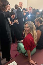 Hilary Duff Unveils Milan Fashion Week Pop-Art Color Clash
