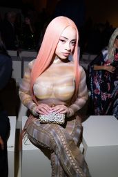 Ice Spice Unveils Gilded Sheer Catsuit at Roberto Cavalli Show