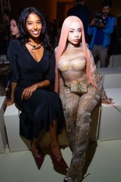 Ice Spice Unveils Gilded Sheer Catsuit at Roberto Cavalli Show
