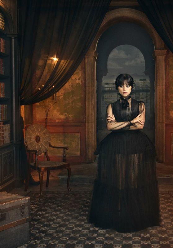 Jenna Ortega’s Gothic Grandeur in “Wednesday” Season 2 Portraits – A Darkly Elegant Revelation