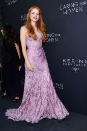 Jessica Chastain Attends Kering Gala in Romantic Pink