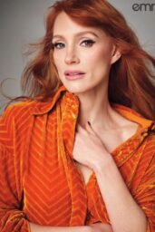 Jessica Chastain Embodies Emmys Magazine Architectural Black Gown