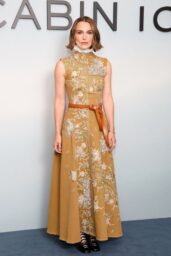 Keira Knightley Unveils The Woman in Cabin 10 Premiere in Embroidered Mustard Grace