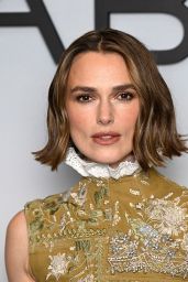 Keira Knightley Unveils The Woman in Cabin 10 Premiere in Embroidered Mustard Grace