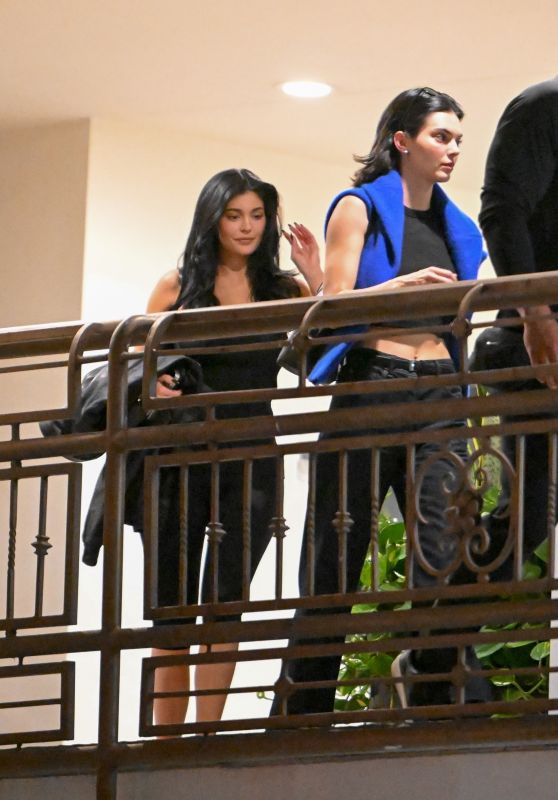 Kendall and Kylie Jenner Ignite Sushi Park Night in Monochrome and Blue