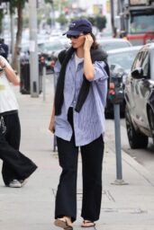Kendall Jenner Champions Quiet Luxury With Oversized Striped Shirting