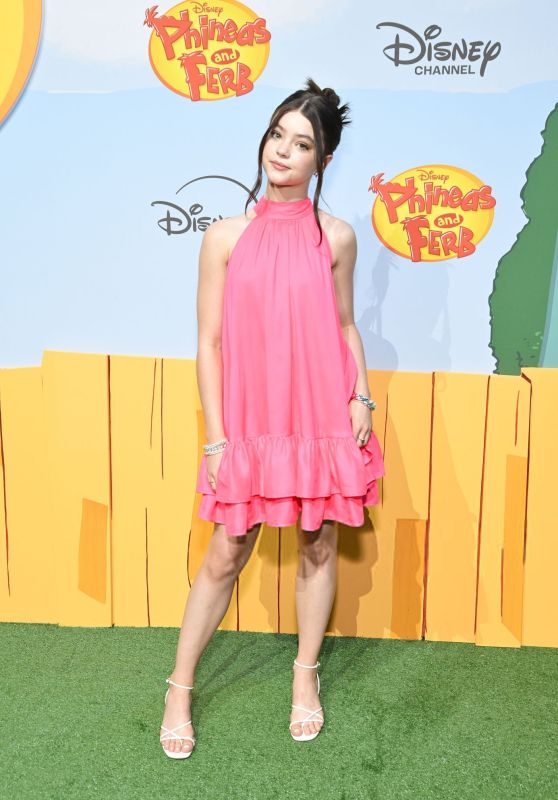 Kenzi Richardson Attends “Phineas and Ferb” Premiere in Ruffle-Pop Pink – LA 2025