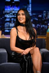 Kim Kardashian Commands Tonight Show In Glossy Latex Noir