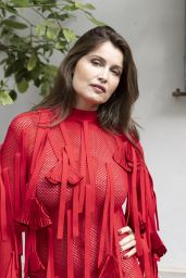 Laetitia Casta Ignites Ferragamo Show In Red Fringed Maxi-Dress Texture
