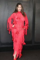 Laetitia Casta Ignites Ferragamo Show In Red Fringed Maxi-Dress Texture