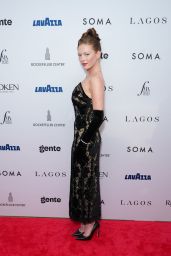 Larsen Thompson Debuts Fashion Media Awards’ Feathered Black Drama