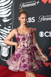 Lauren Wood Sequined Floral Mini Shines at 2025 MTV VMAs Red Carpet