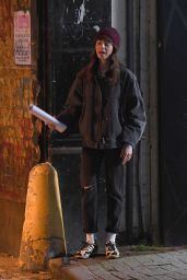 Lily Collins Embodies Gritty London Street Style Filming Close Personal Friends