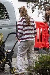 Lily Collins Embodies On-Set Ease in Checkered Streetwear