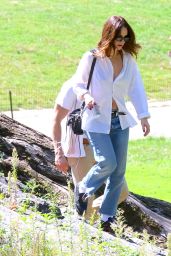 Lily James Champions The New York Walk-and-Talk Wardrobe