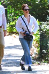 Lily James Champions The New York Walk-and-Talk Wardrobe