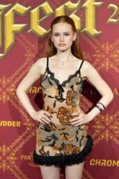 Madelaine Petsch Ignites Fantastic Fest Dark Velvet Thigh-High Boots
