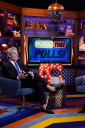 Madelaine Petsch Unveils Watch What Happens Live Gilded Mini Dress