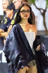 Madison Beer Ignites Kia Forum Off-Duty Look In Corset and Leather