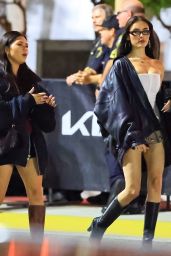 Madison Beer Ignites Kia Forum Off-Duty Look In Corset and Leather