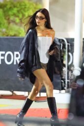 Madison Beer Ignites Kia Forum Off-Duty Look In Corset and Leather