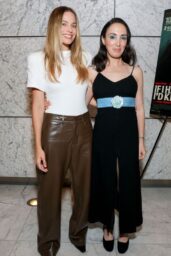 Margot Robbie Commands CAA Screening in Structured Leather Separates