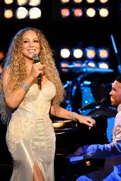 Mariah Carey Channels Grandeur in Beaded Gown for TV Performance 2025