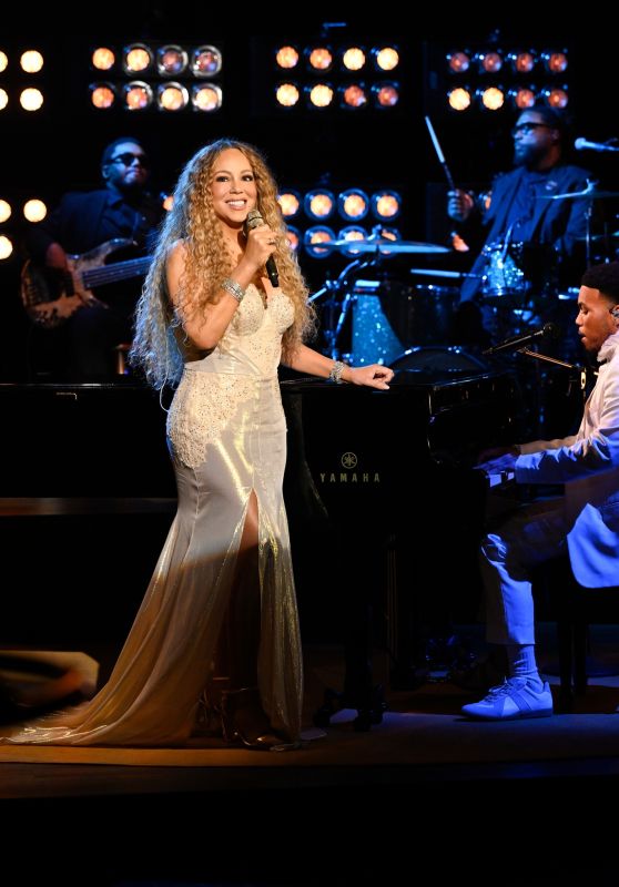 Mariah Carey Channels Grandeur in Beaded Gown for TV Performance 2025