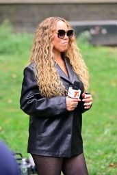 Mariah Carey Commands Central Park Interview in Noir Sheer Armor