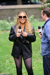 Mariah Carey Commands Central Park Interview in Noir Sheer Armor