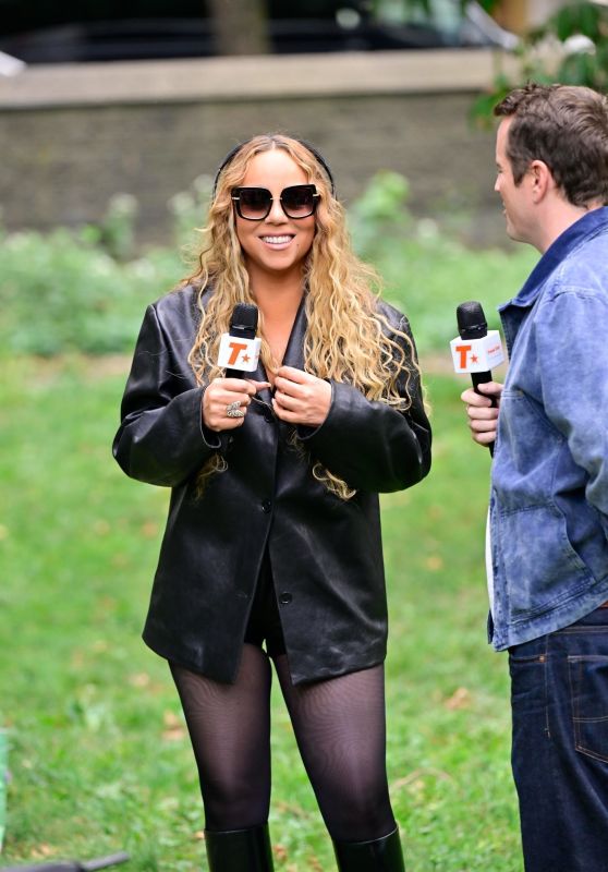 Mariah Carey Commands Central Park Interview in Noir Sheer Armor