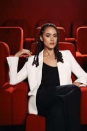 Nathalie Emmanuel Champions Armani Cinema in Braided Monochrome