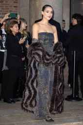 Nathalie Emmanuel Commands Armani Show Spring 2026 In Fur & Jacquard