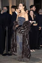 Nathalie Emmanuel Commands Armani Show Spring 2026 In Fur & Jacquard