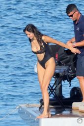 Nina Dobrev Embodies Italian Yacht Chic in Sleek Swimwear