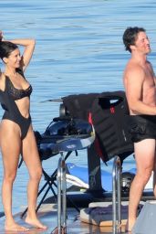 Nina Dobrev Embodies Italian Yacht Chic in Sleek Swimwear