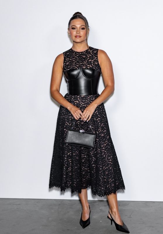 Olivia Holt Debuts Lace & Leather Contrast at Michael Kors NYFW
