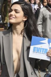 Rachel Zegler Braless Power Suit Turns Heads at London Vinyl Signing