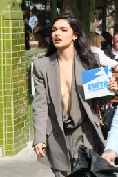 Rachel Zegler Braless Power Suit Turns Heads at London Vinyl Signing