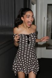 Rachel Zegler Debuts Retro Polka Cool Leaving “Evita” at London Palladium