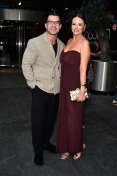 Rhian Sugden Unveils Classic Glamour In Deep Burgundy Draped Gown