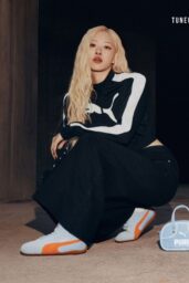 Rosé Champions Classic Reinvention in PUMA’s Monochrome Playground