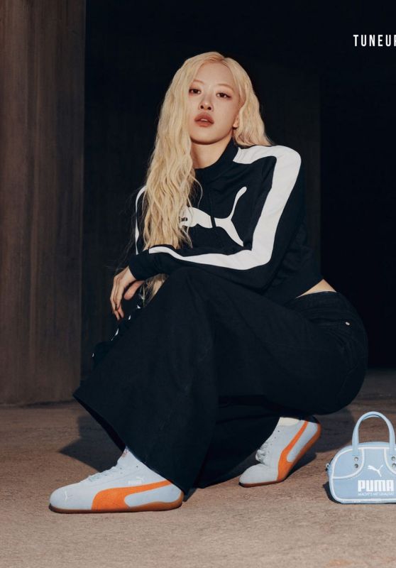 Rosé Champions Classic Reinvention in PUMA’s Monochrome Playground