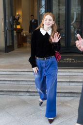 Sadie Sink Champions Midnight Uniform at Prada Milan Show
