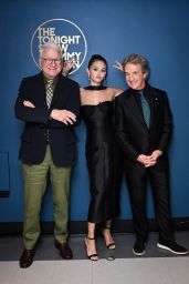 Selena Gomez Tonight Show 2025 Black Dress
