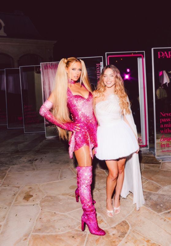 Sydney Sweeney Unveils Midsummer Petal Minidress at Paris Hilton Housewarming