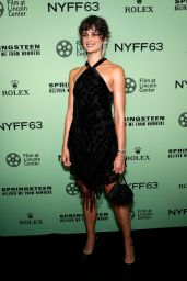 Taylor Hill Ignites Springsteen Premiere With Fringed Velvet Midnight Mini Dress